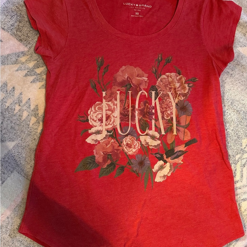 Lucky Brand Kids Red Floral Tee